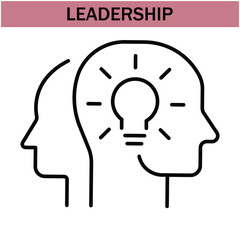 leadership icon.line leadership icons. Simple modern icons about - enterprise, teamwork, career promotion, businesswoman, agreement, meeting, team, businessman, employee. EPS 10 .