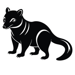 Obraz premium Black silhouette Civet with no background 