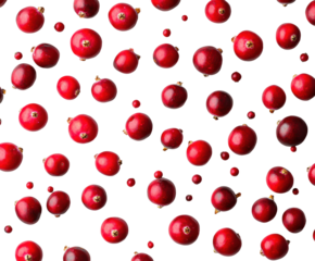 Nature's fresh cranberries aerial harvesting process isolated on transparent background, png