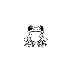 Fototapeta premium Stylized Outline Drawing of a Frog