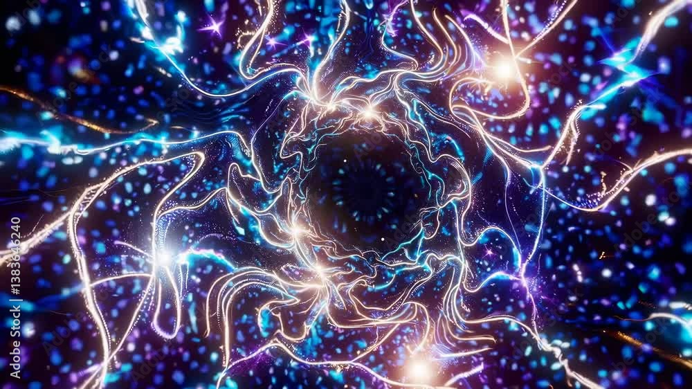 Poster colorful abstract background with flowing light patterns and digital effects