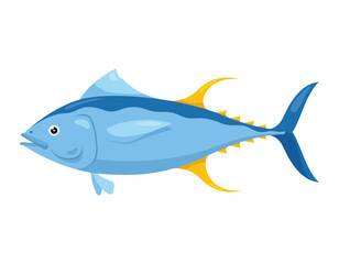 Yellow fin tuna fish illustration
