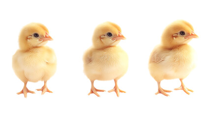 Fototapeta premium Pack of Chick set Against Transparent Background for Farm Education, Animal Branding, or Easter Design Projects