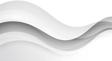 Obraz premium Abstract White and Gray Wavy Background with Smooth Elegant Lines
