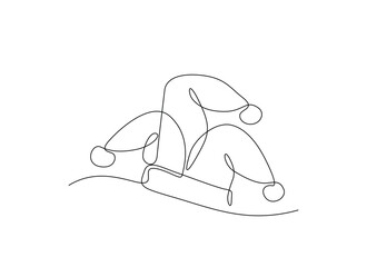 One continuous line drawing clown hat vector. Clown hat single line art design.