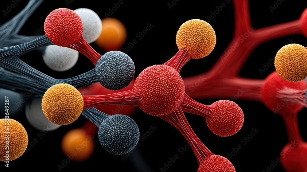 Aufkleber detailed microscopic view of a cell with numerous spherical structures microscopic