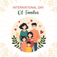 International day of families. Logo icon vector template.with Mom, Dad and Children Character to Happiness and Love Celebration. best for cards, posters, banners and social media posts.