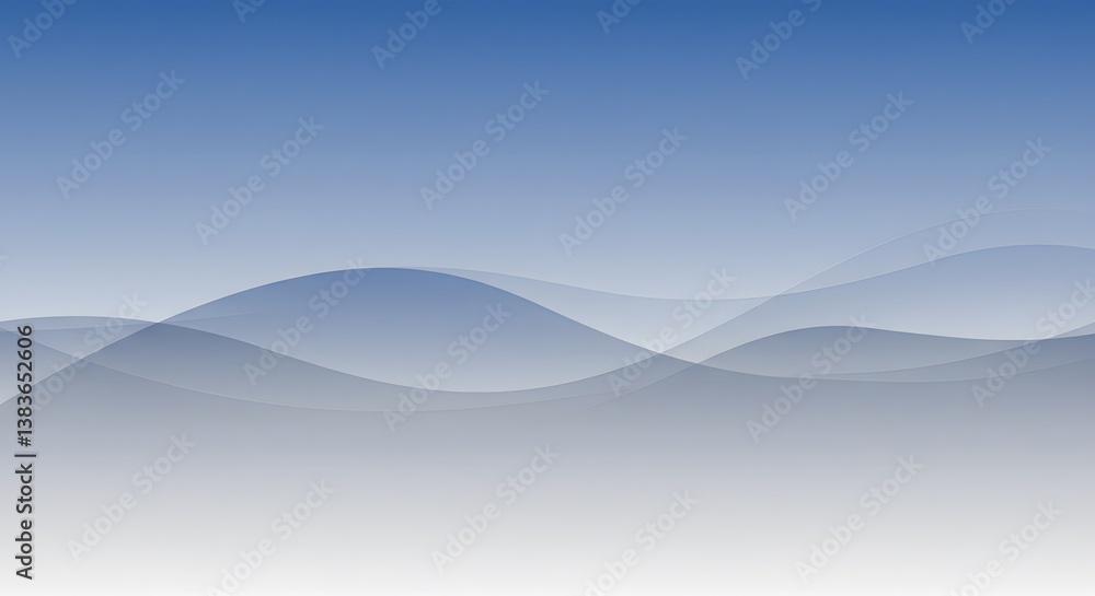 Poster abstract blue background with elegant wavy lines design concept