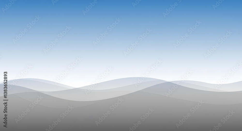 Poster Abstract blue background with gray wavy pattern and gradient design