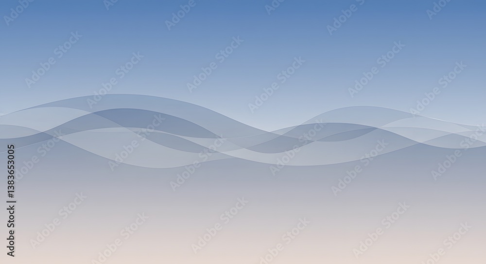 Poster Abstract Blue Curves Overlaying Gradient Background for Design Element