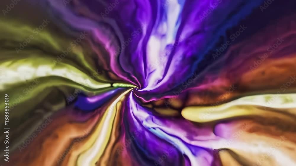 Poster colorful abstract swirling digital design creating vibrant flowing patterns and shapes
