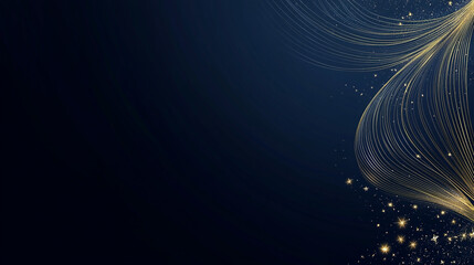 Obraz premium Elegant Gold Lines Dark Blue Background Luxury Design Festive Sparkle