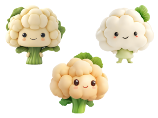 Cauliflower 3D cartoon character