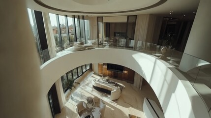 Luxury real estate tour in a modern penthouse