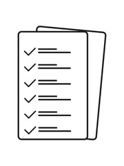 simple  outline of a checklist or to do list icon vector on white background