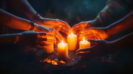 Mystical Séance Ritual Summoning Spirits