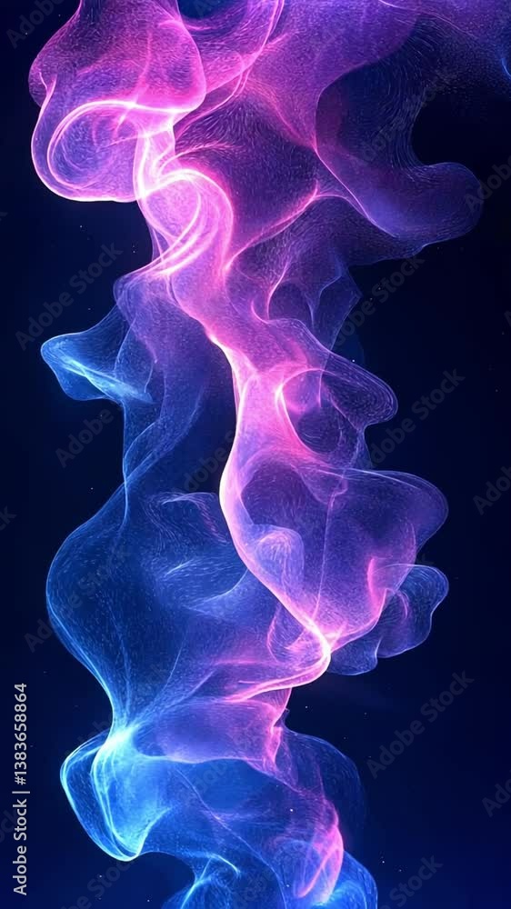 Poster exploring innovative backgrounds with bright futuristic elements in vertical design