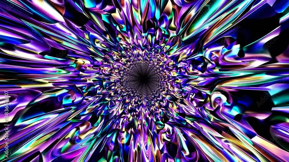Poster abstract colorful swirling pattern creating a hypnotic tunnel effect