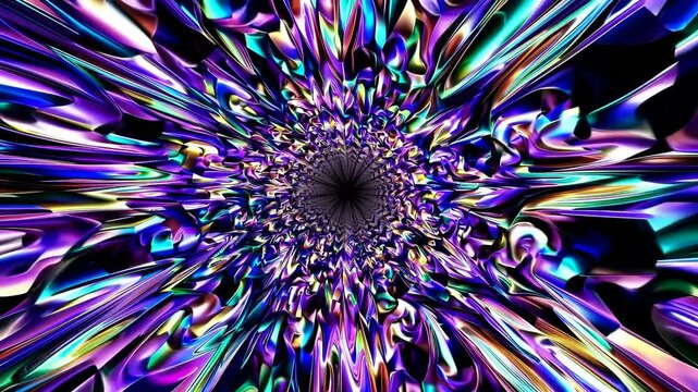 Abstract Colorful Swirling Pattern Creating a Hypnotic Tunnel Effect
