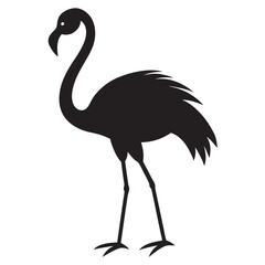 Flamingo icon,black silhouettes of birds, Flamingo silhouettes, large pack of vector silhouette design, isolated white background Artwork  white background