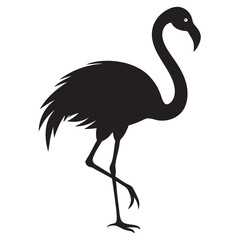 Flamingo icon,black silhouettes of birds, Flamingo silhouettes, large pack of vector silhouette design, isolated white background Artwork  white background