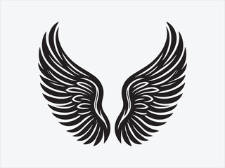 Angel Wings Silhouette with Graceful Feathery Design Symbolizing Purity, Protection, and Spirituality