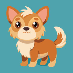 Obraz premium Animal illustration with cute little dog. Pro Vector 