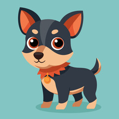 Animal illustration with cute little dog. Pro Vector
