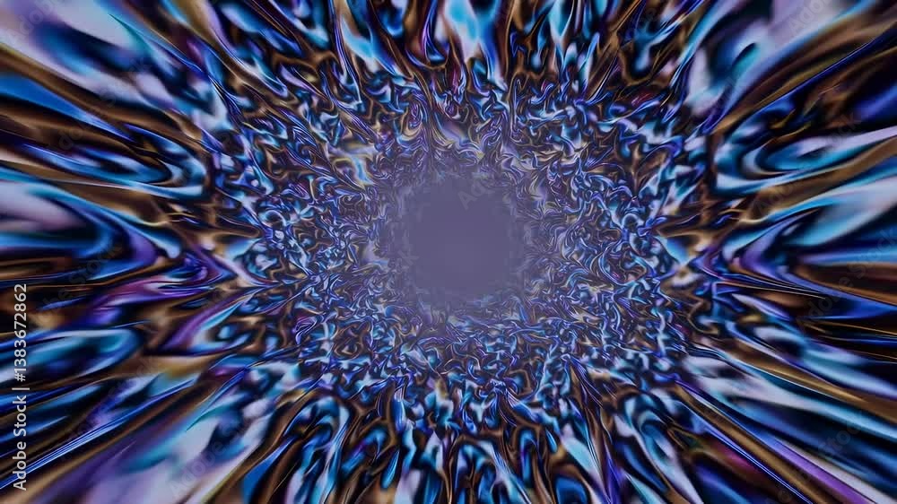 Poster abstract spiral tunnel with vibrant colors and smooth blended patterns