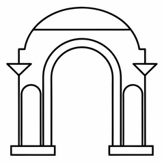 Arch Outline Coloring Book Page Line Art Drawing