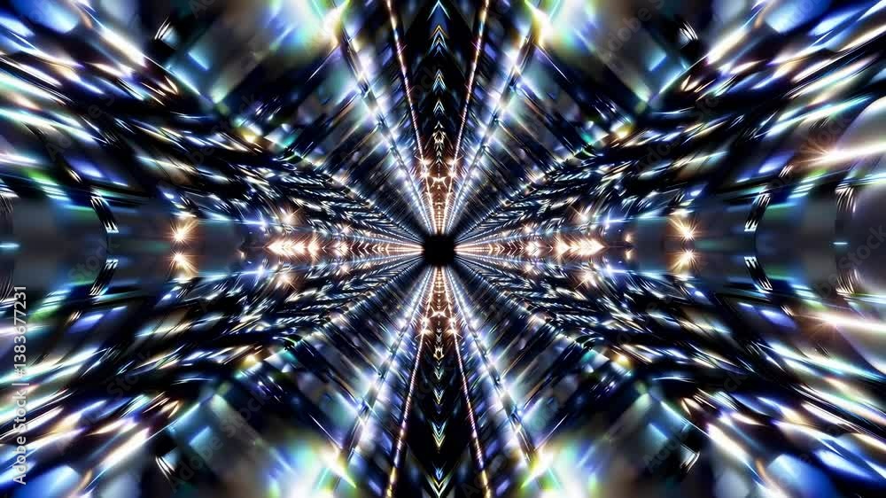 Poster abstract light patterns with shimmering stars and dynamic motion effects