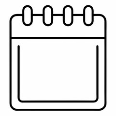 Calendar Outline Coloring Book Page Line Art Draw