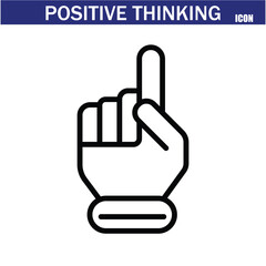Obraz premium positive thinking icon. Psychology and mental line icons . Big UI icon in a flat design. Editable stroke outline icon. Vector illustration. EPS 10.