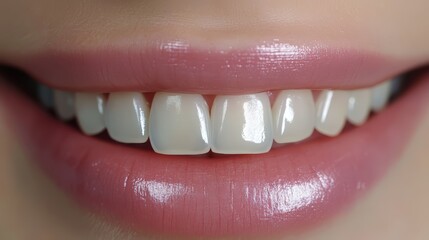 Close-up of a Beautiful Smile with Healthy, White Teeth