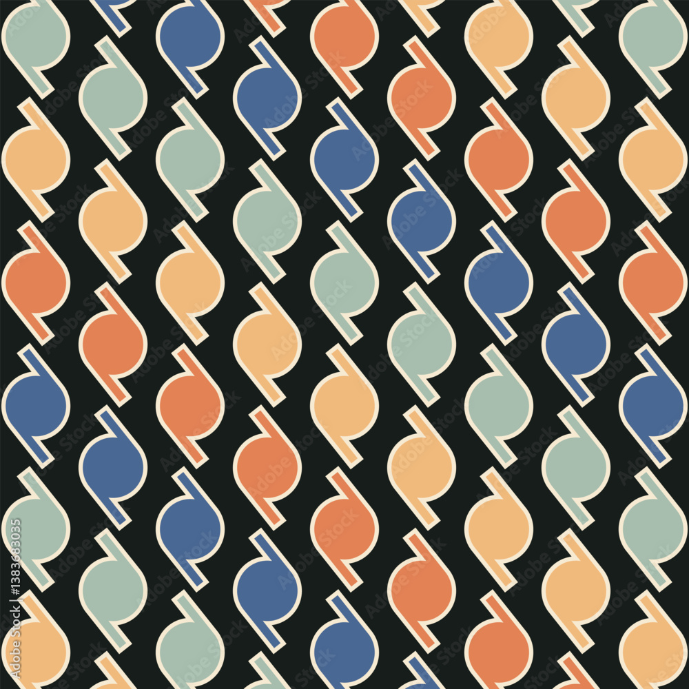 Poster retro and vintage seamless circle pattern in isolated background. seamless pattern of circles and li