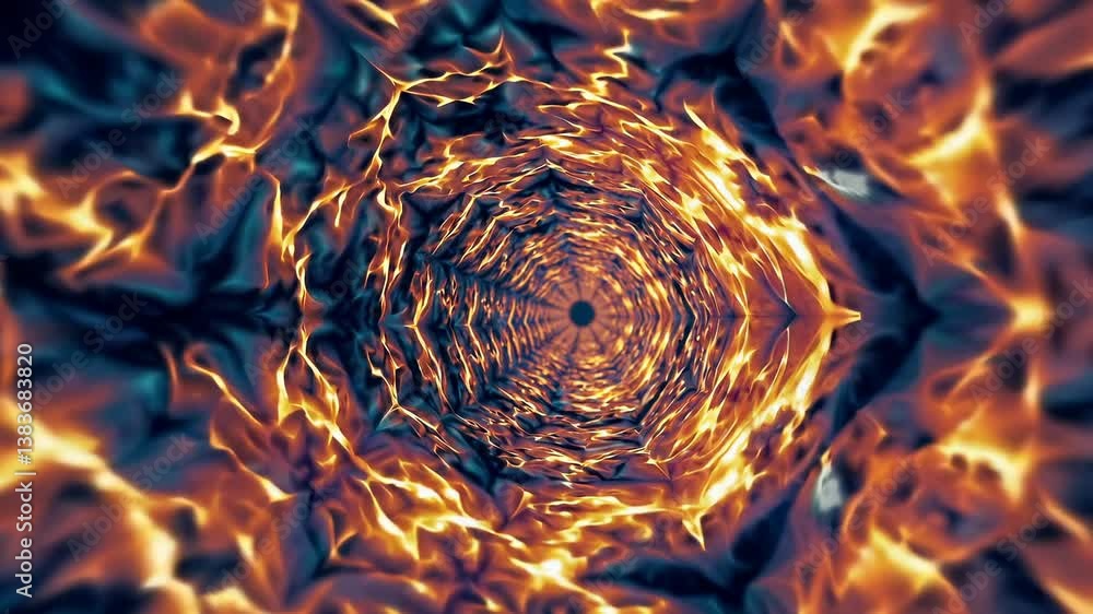 Aufkleber abstract spiral pattern with fiery colors and dynamic textures in dark background