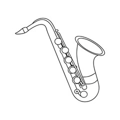 Saxophone Silhouette: Clean-lined outline of a classic saxophone.
