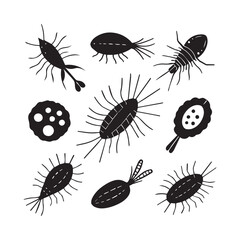 microscopic metazoans, showcasing unique body structures of small aquatic creatures, 