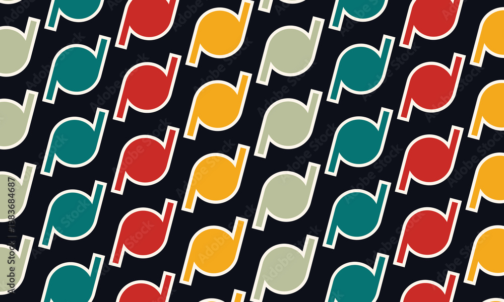 Poster retro and vintage seamless circle pattern in isolated background. seamless pattern of circles and li