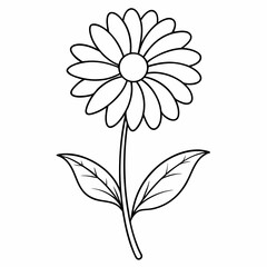 Fototapeta premium Daisy Flower Plant Outline Coloring Book Page Line Art