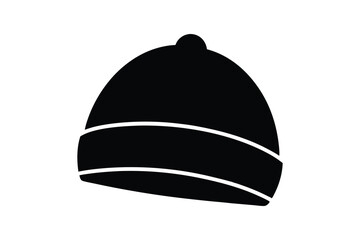 Silhouette art design of a beanie hat icon illustration.eps