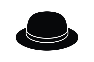Silhouette art design of a bowler hat icon illustration.eps