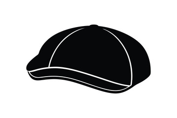 Silhouette art design of a flat cap icon illustration.eps