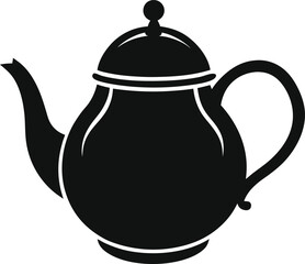 Traditional Teapot Silhouette Vector Illustration