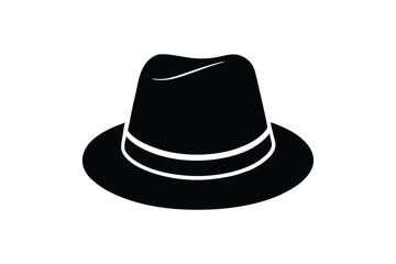 Silhouette art design of a fedora hat icon illustration.eps