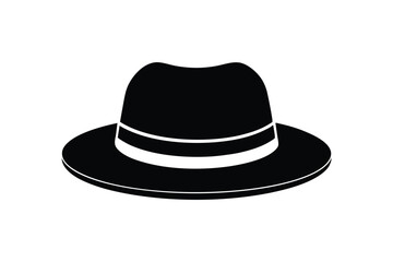 Silhouette art design of a homburg hat icon illustration.eps