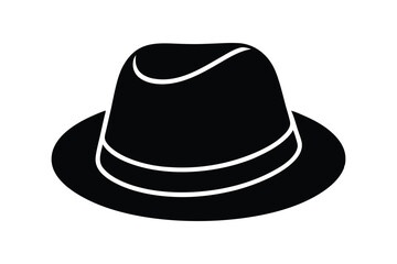 Silhouette art design of a pork pie hat icon illustration.eps