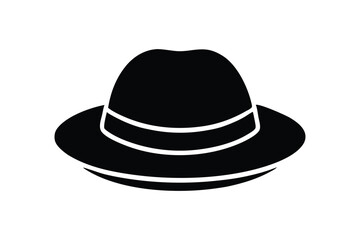 Silhouette art design of a safari hat icon illustration.eps