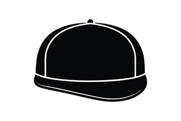 Silhouette art design of a snapback cap icon illustration.eps