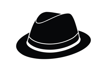 Silhouette art design of a trilby hat icon illustration.eps